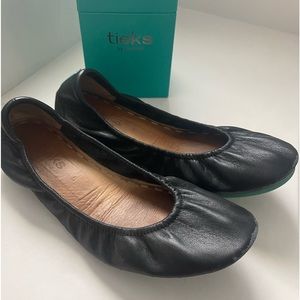 Tieks black leather ballet flats